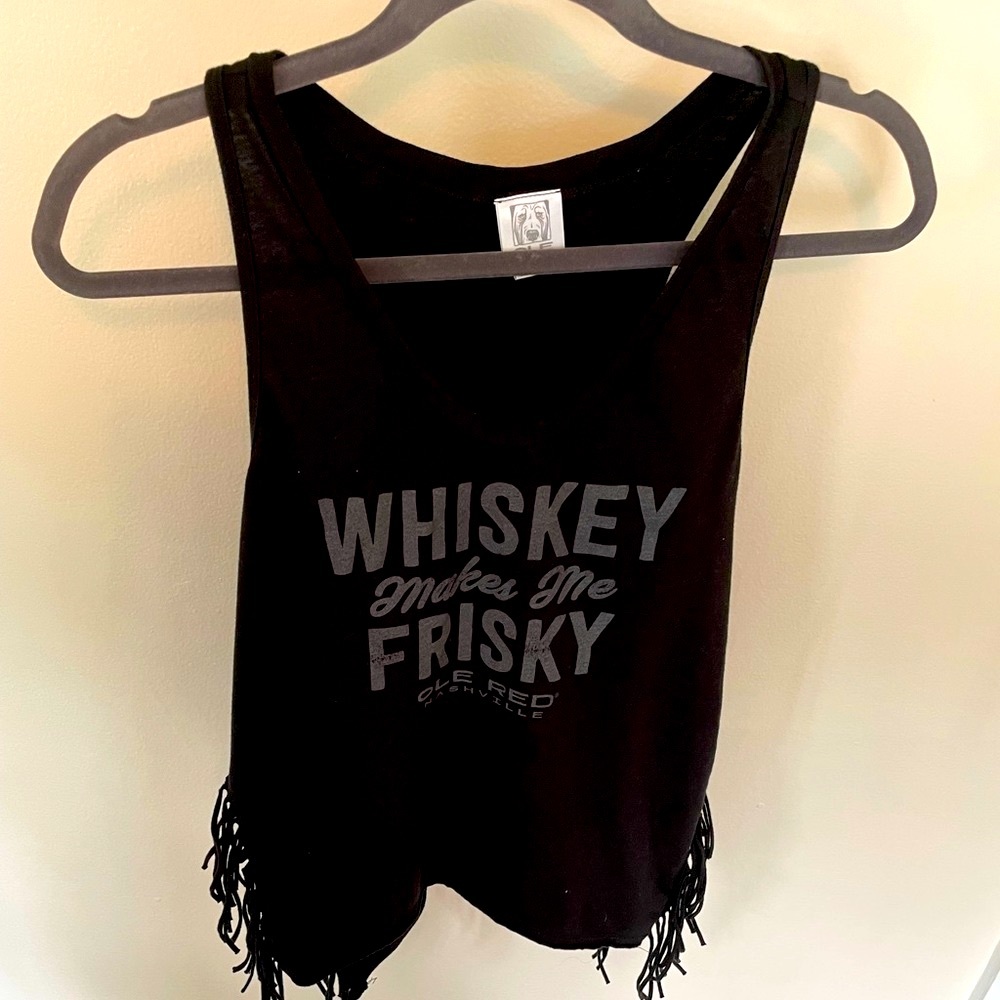 Ole Red Whisky Frisky Black Tank Fringe Nashville Small